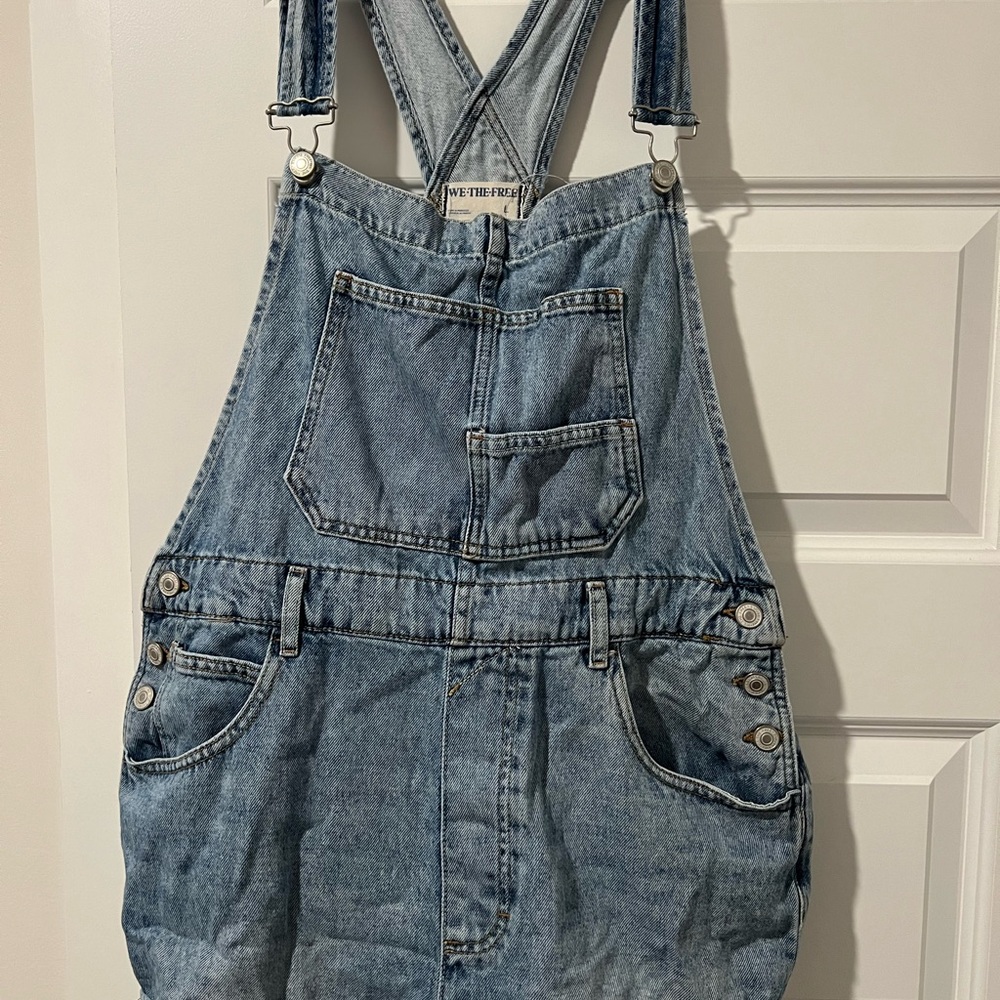 We The Free Light Blue Denim Overalls